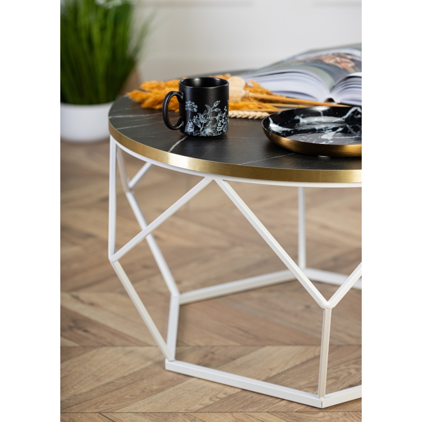 Kavos stalelis DIAMOND 40x70 cm auksas/juoda/balta