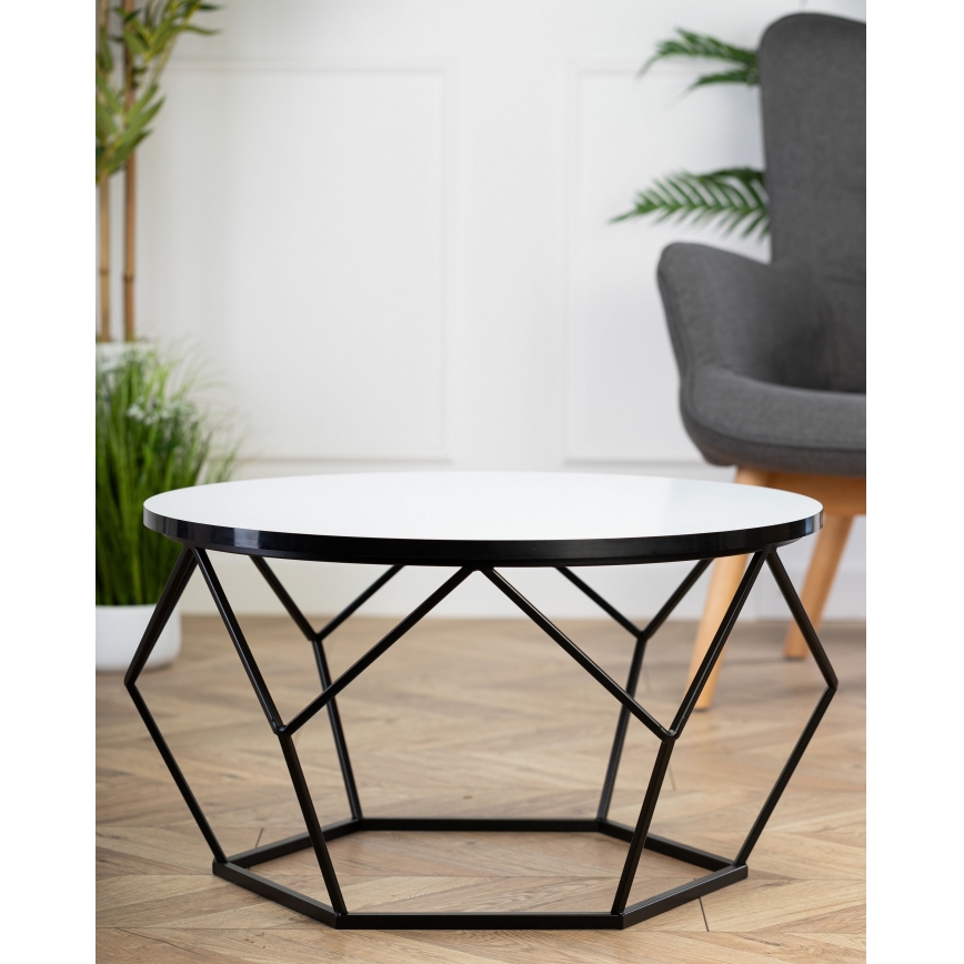 Kavos stalelis DIAMOND 40x70 cm balta/juoda