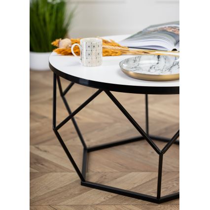 Kavos stalelis DIAMOND 40x70 cm balta/juoda