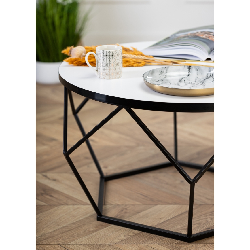 Kavos stalelis DIAMOND 40x70 cm balta/juoda