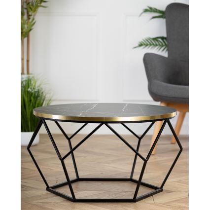 Kavos stalelis DIAMOND 40x70 cm juoda/auksas