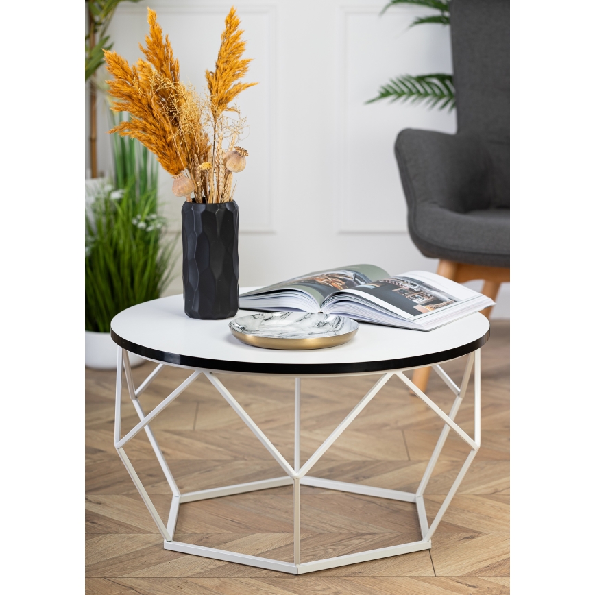 Kavos stalelis DIAMOND 40x70 cm juoda/balta