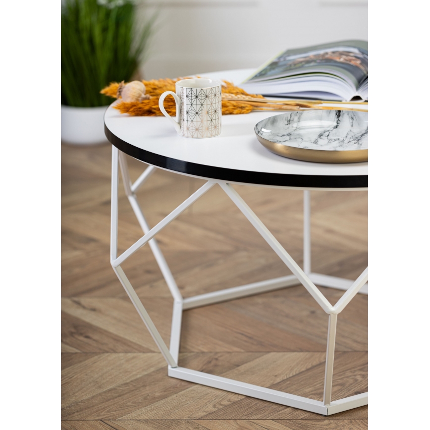 Kavos stalelis DIAMOND 40x70 cm juoda/balta