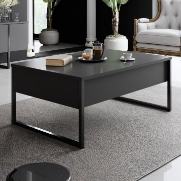 Kavos stalelis LUXE 40x90 cm antracitas/juoda