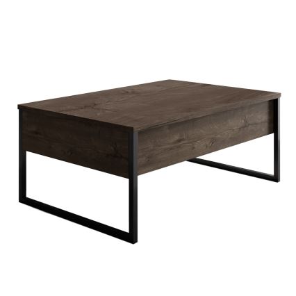 Kavos stalelis LUXE 40x90 cm graikinis riešutas/juoda