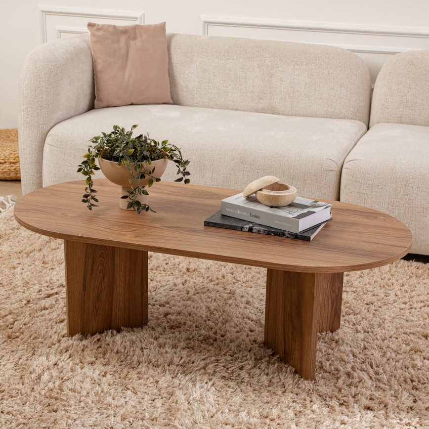 Kavos stalelis OVAL 60x120 cm ruda