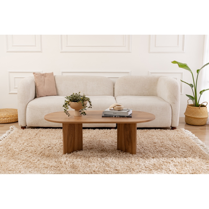 Kavos stalelis OVAL 60x120 cm ruda