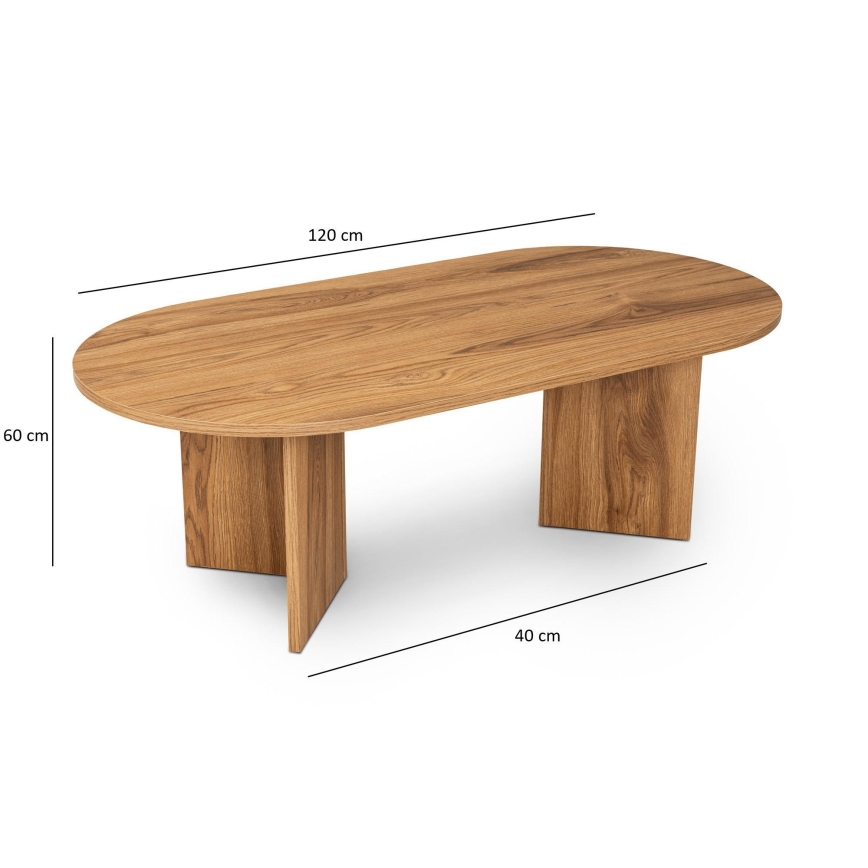 Kavos stalelis OVAL 60x120 cm ruda