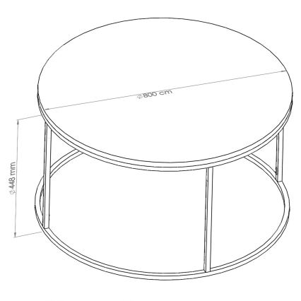 Kavos stalelis STARTIS 80x45 cm juodas