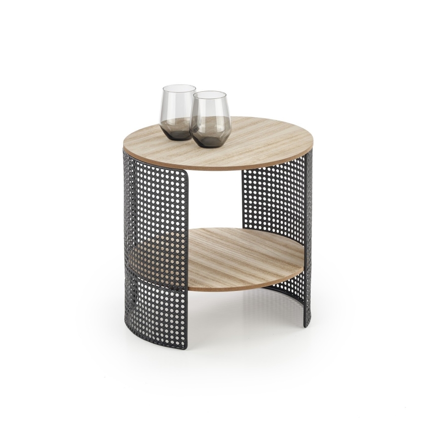 Kavos stalelis TRAFICA 41x41 cm juoda/smėlio spalva