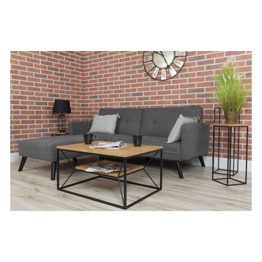 Kavos staliukas BASICLOFT 40x80 cm juodas/rudas