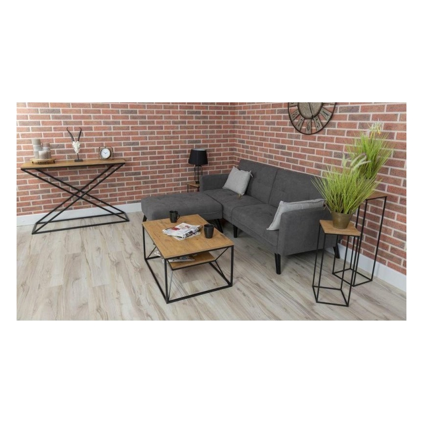 Kavos staliukas BASICLOFT 40x80 cm juodas/rudas