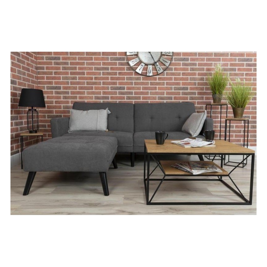 Kavos staliukas BASICLOFT 40x80 cm juodas/rudas