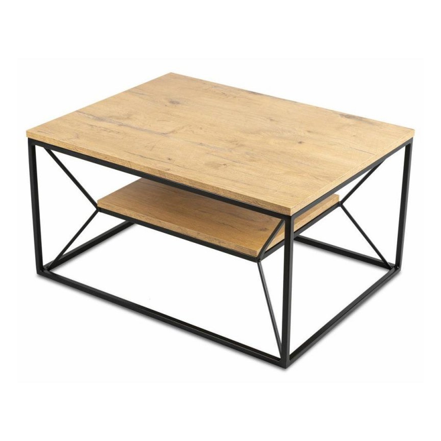 Kavos staliukas BASICLOFT 40x80 cm juodas/rudas