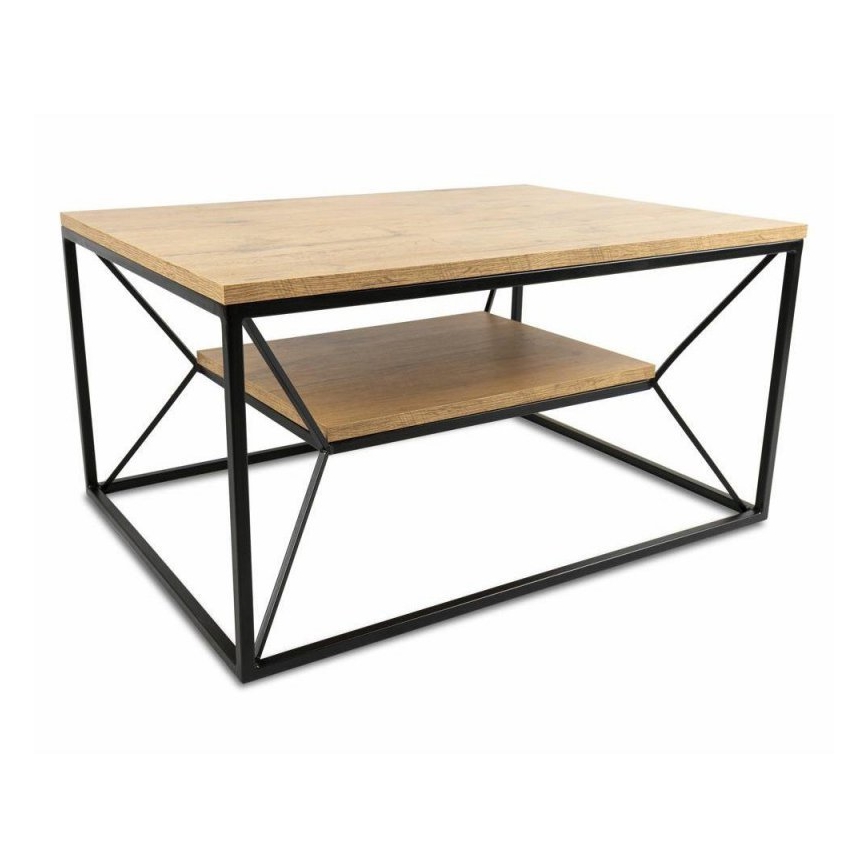 Kavos staliukas BASICLOFT 40x80 cm juodas/rudas