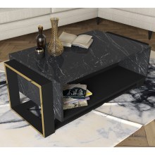 Kavos staliukas BIANCO 40,4x106,4 cm juodas/auksinis