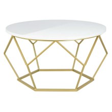 Kavos staliukas DIAMOND 40x70 cm auksinis/baltas