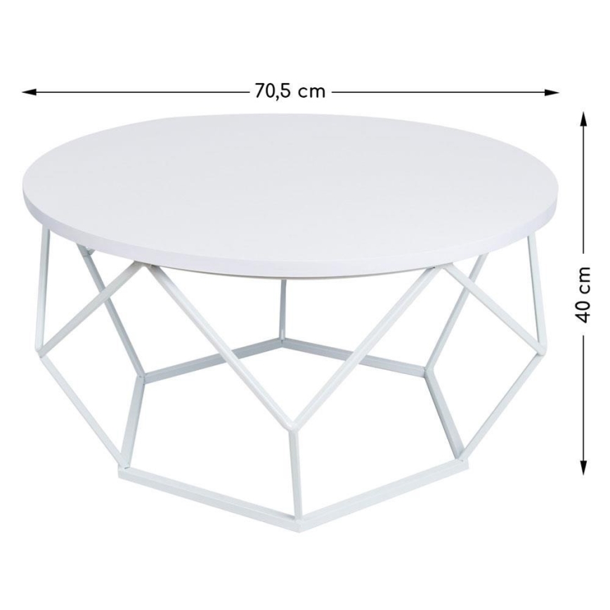 Kavos staliukas DIAMOND 40x70 cm baltas