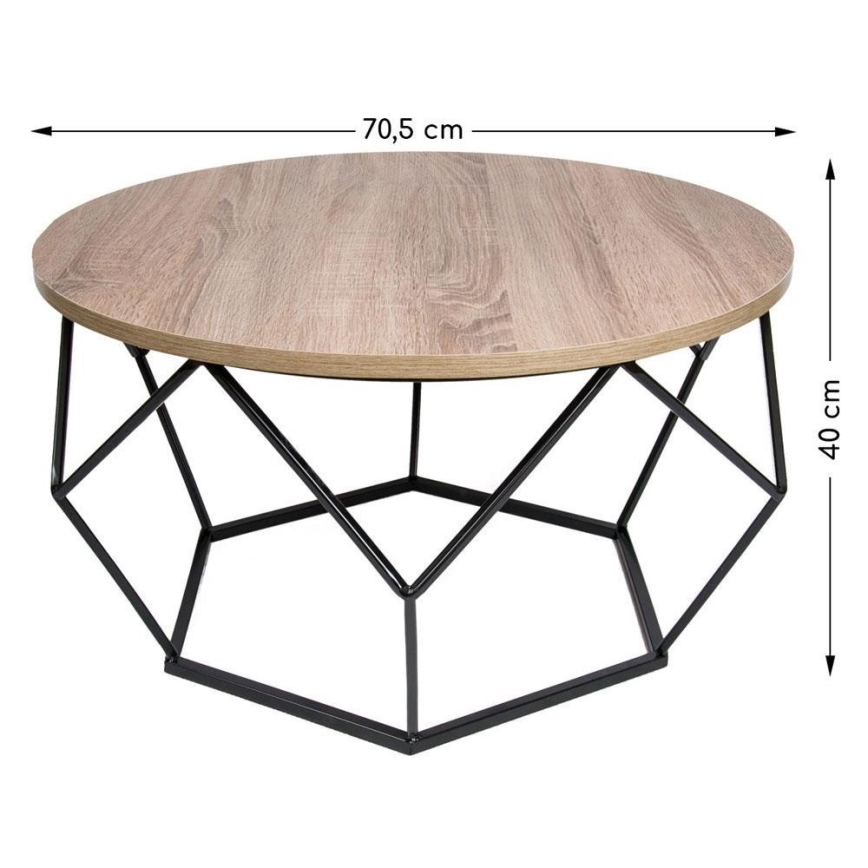 Kavos staliukas DIAMOND 40x70 cm juodas/rudas