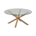 Kavos staliukas LUCA 82 cm skaidrus/ąžuolas