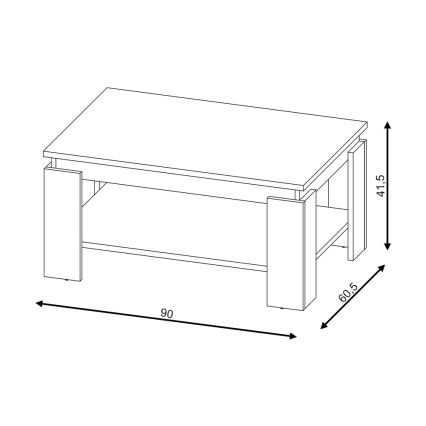 Kavos staliukas LUNO Sonoma ąžuolas/balta