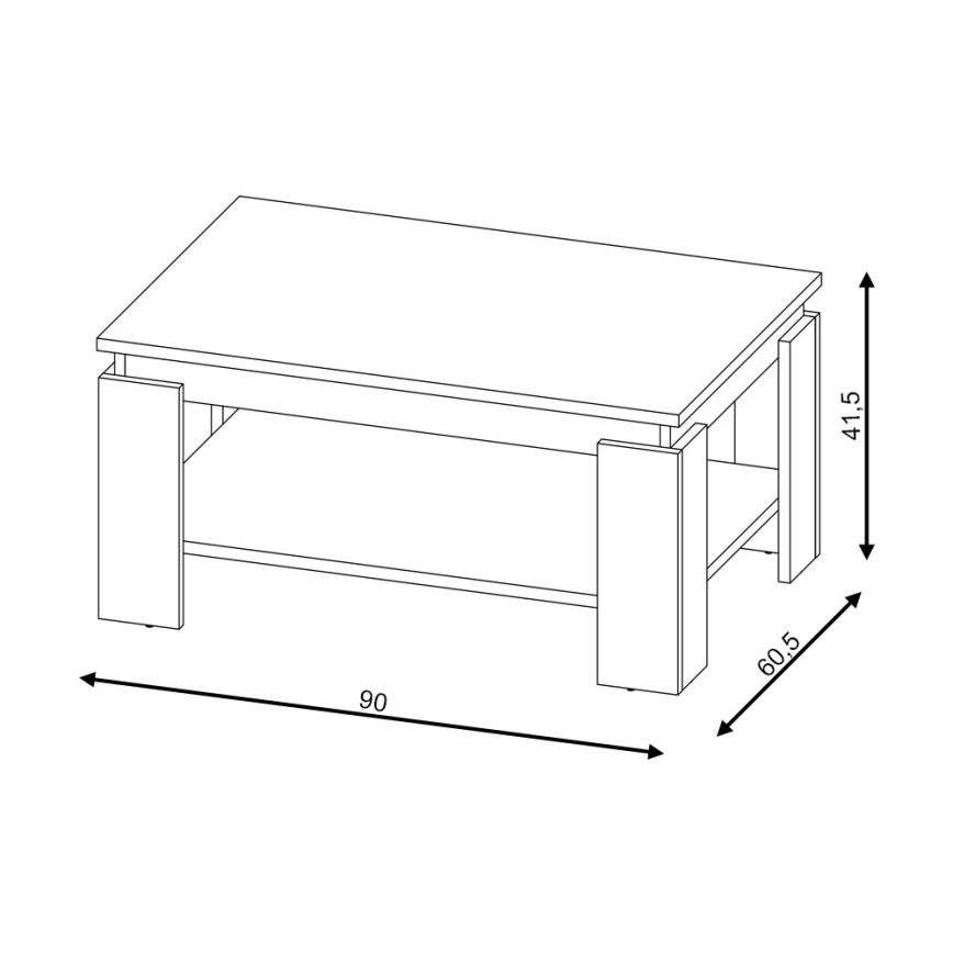 Kavos staliukas LUNO Sonoma ąžuolas/balta