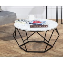 Kavos staliukas MARMUR 40x70 cm juodas/baltas