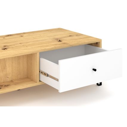 Kavos staliukas SULA Artisan ąžuolas/balta