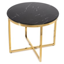 Kavos staliukas VERTIGO 50x60 cm auksinis/juodas