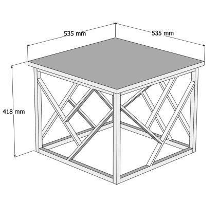 Kavos staliukas WODA 42x53 cm ruda/juoda