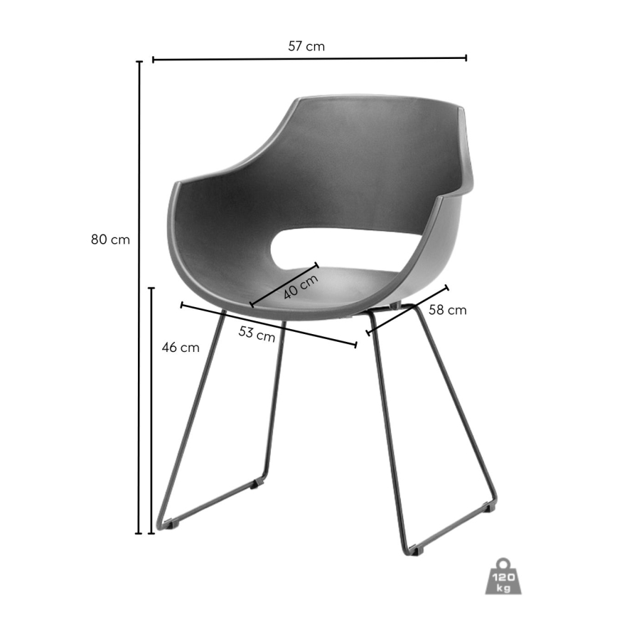 Kėdė ROCKY, 1 vnt., antracito spalva