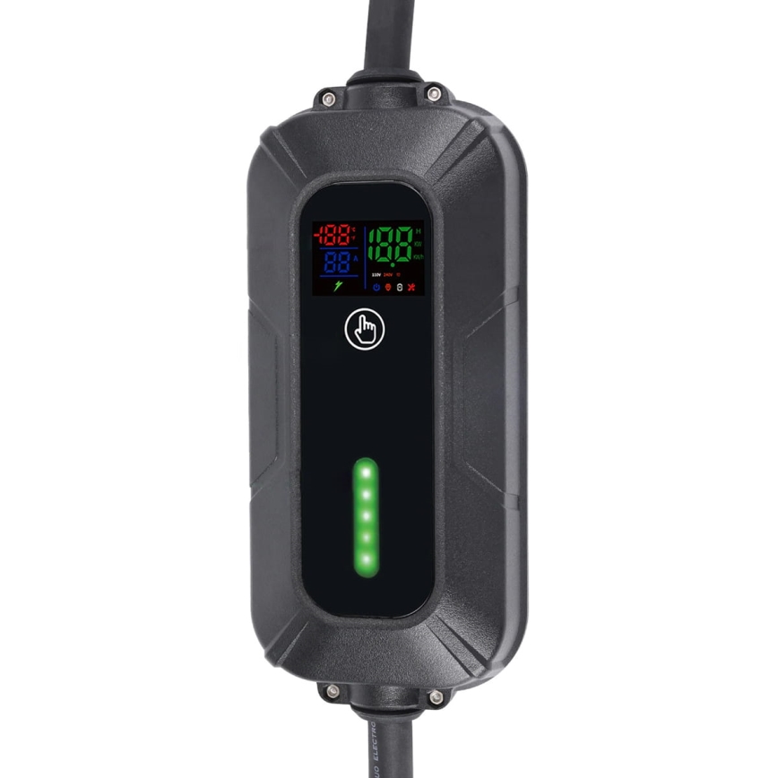 Kelioninė elektromobilių įkrovimo stotelė EV/PHEV AC Type 2 16A/380V 11kW IP55 5m + adapteris 230V 3,7kW + dėklas