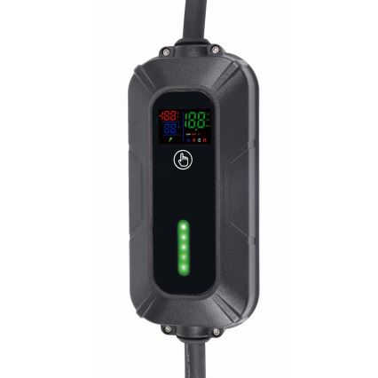 Kelioninė įkrovimo stotelė elektromobiliams EV/PHEV AC Type 2 32A/400V 22kW IP55 5m + adapteris 230V 3,7kW + dėklas