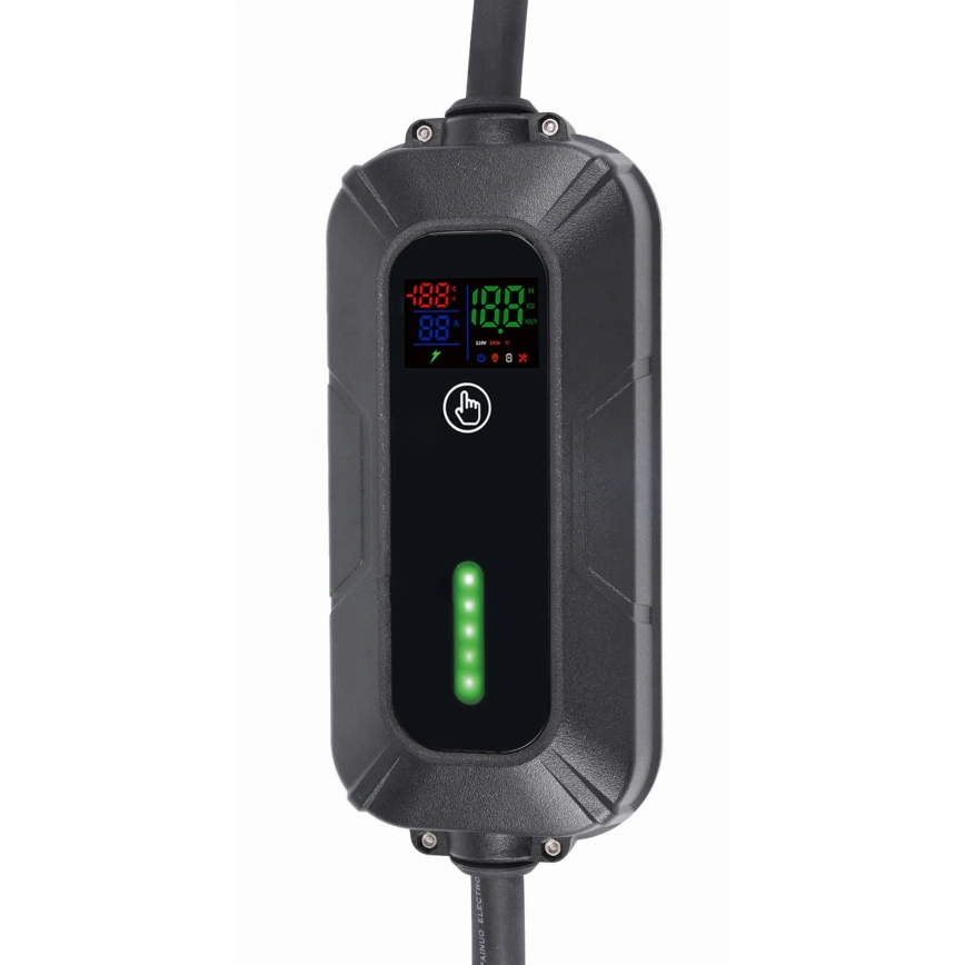 Kelioninė įkrovimo stotelė elektromobiliams EV/PHEV AC Type 2 32A/400V 22kW IP55 5m + adapteris 230V 3,7kW + dėklas