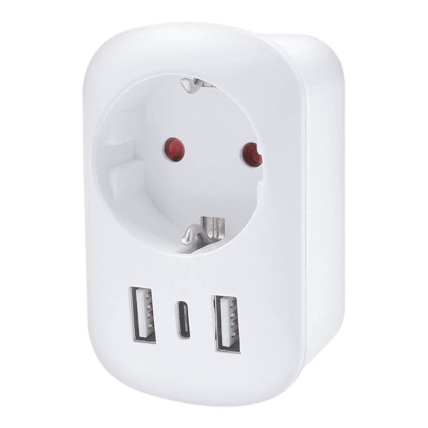Kelioninis adapteris JK 230V 2x USB-A + 1x USB-C