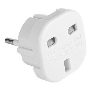 Kelioninis adapteris UK/EU 230V balta