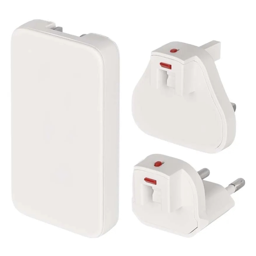 Kelioninis GaN adapteris su keičiamais USB kištukais 100-250V