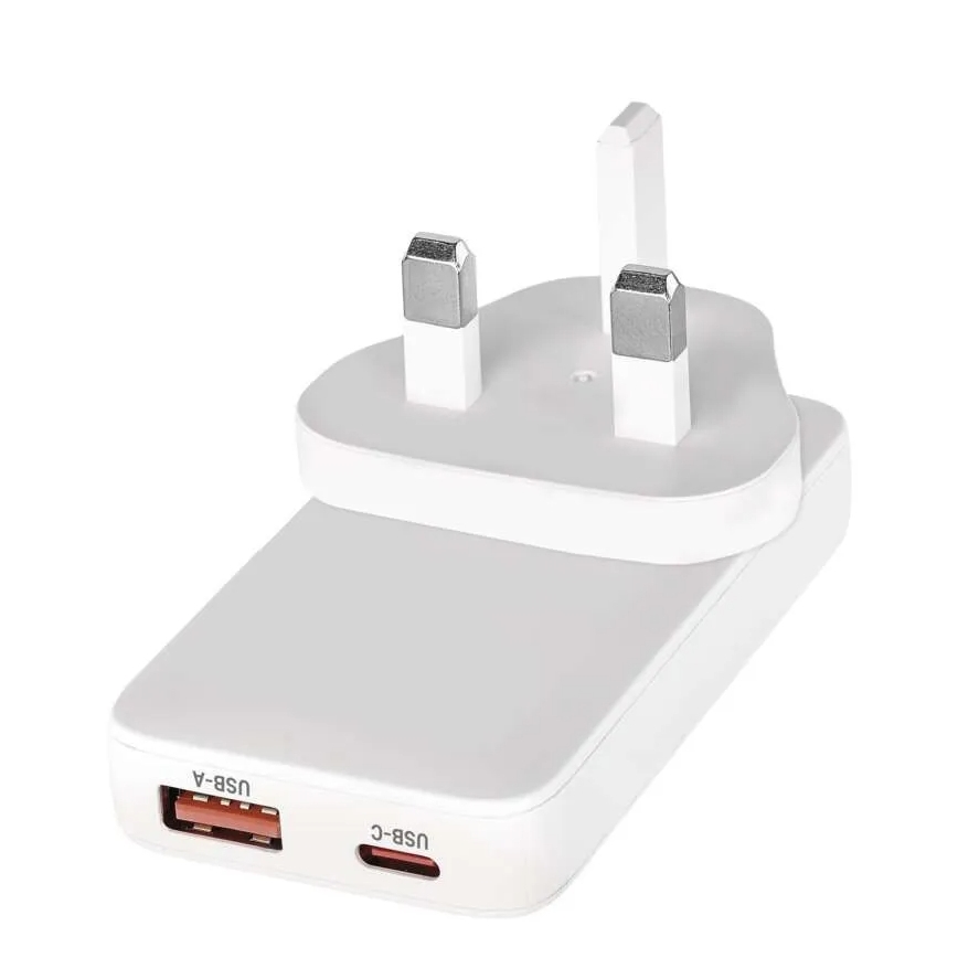 Kelioninis GaN adapteris su keičiamais USB kištukais 100-250V