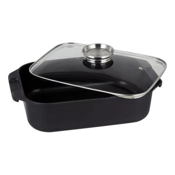 Kepimo indas su dangčiu TORO, 6,5 l, 34,5 x 10 x 24,5 cm, juodas