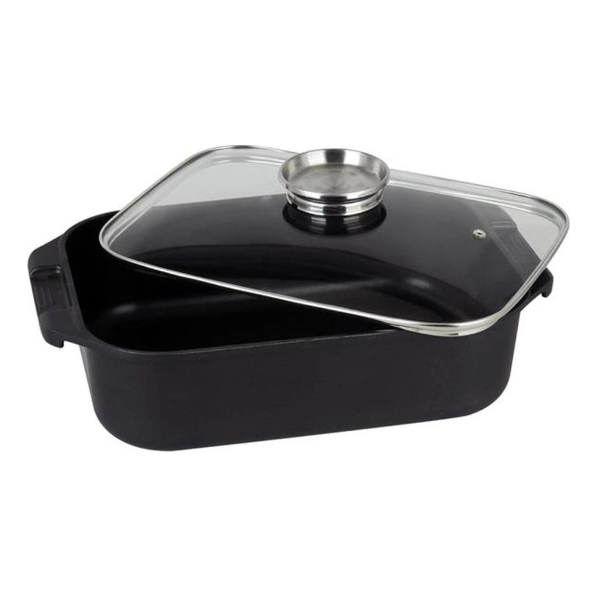 Kepimo indas su dangčiu TORO, 6,5 l, 34,5 x 10 x 24,5 cm, juodas