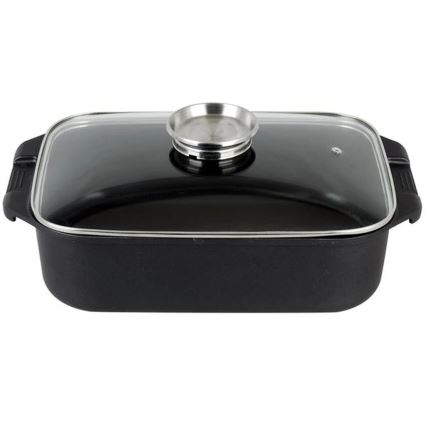 Kepimo indas su dangčiu TORO, 6,5 l, 34,5 x 10 x 24,5 cm, juodas