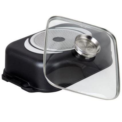 Kepimo indas su dangčiu TORO, 6,5 l, 34,5 x 10 x 24,5 cm, juodas