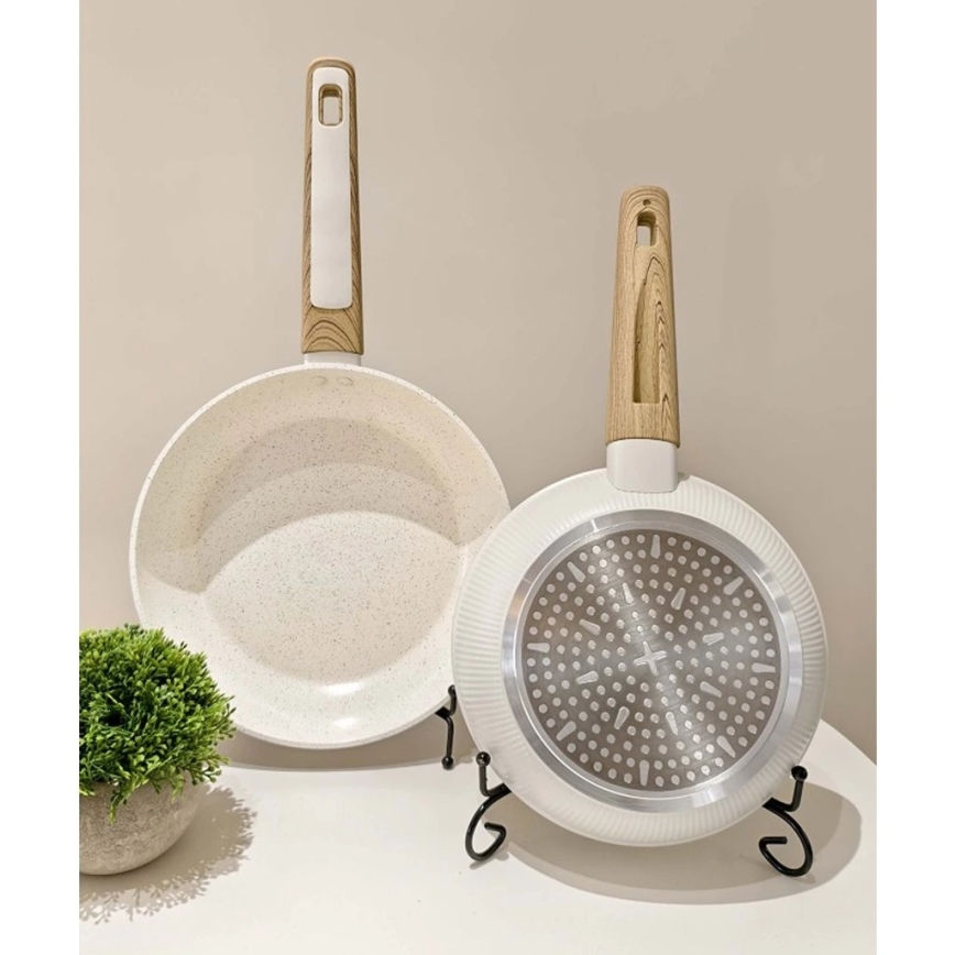 Keptuvė BIANCO 24 cm kreminė/ruda