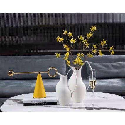 Keraminė balta vaza, 33x17x19 cm