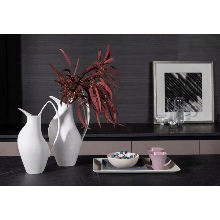 Keraminė balta vaza, 33x17x19 cm