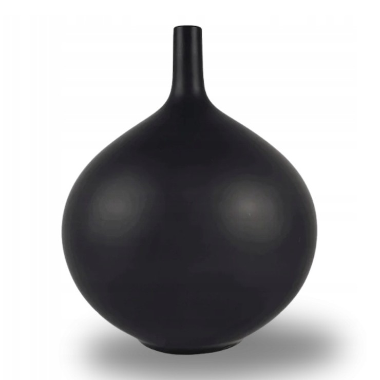 Keraminė vaza, 24 cm, matinė juoda