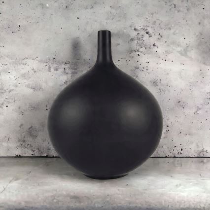 Keraminė vaza, 24 cm, matinė juoda