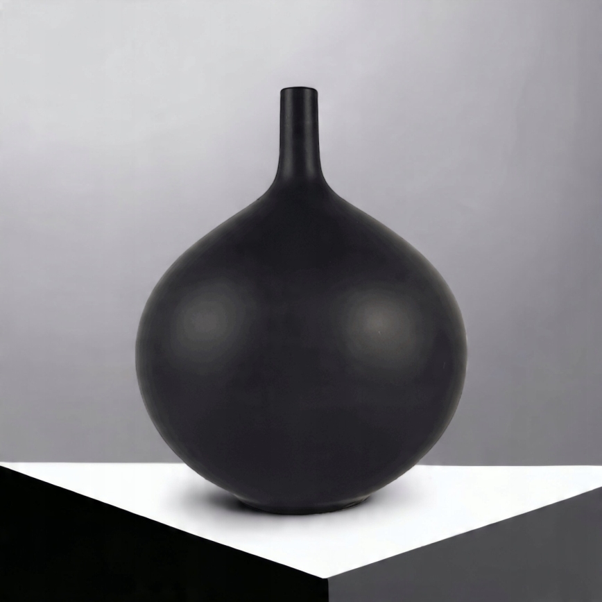 Keraminė vaza, 24 cm, matinė juoda