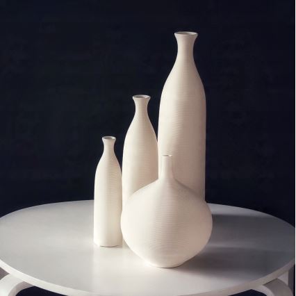 Keraminė vaza, 24 cm, smėlio spalvos