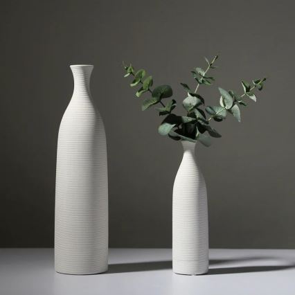 Keraminė vaza, 25 cm, balta